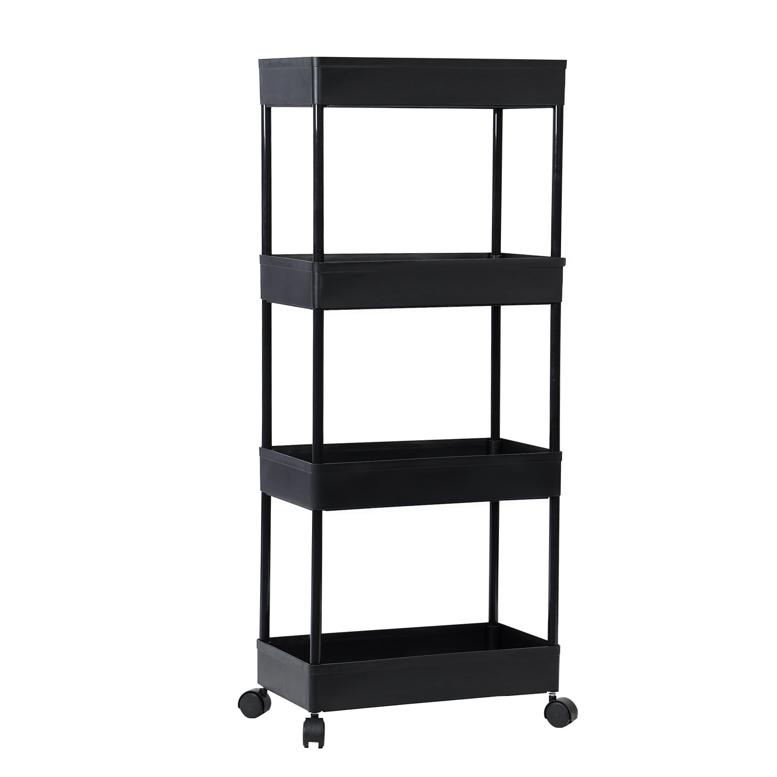 GZCW Simple Plant Stand with Wheels, Rolling Plant Shelf Indoor Outdoor ...