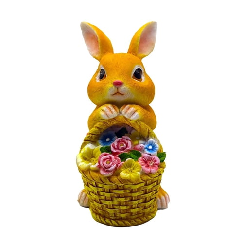 Solar Rabbit Garden Statue With Color-Changing LED Lights – 15.2 Inch Bunny Figurine For Patio, Lawn, Yard, Balcony – Perfect Gardening Gift For Women, Mom, Grandma