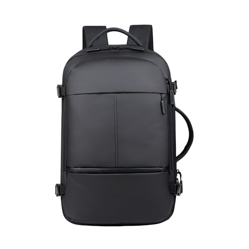 GZCW Travel Backpack Expandable Capacity Computer Bag with USB Charging Port Waterproof Anti-Theft Lock Wet/Dry Separation Pockets Weekender Carry-On Business Bag,Black