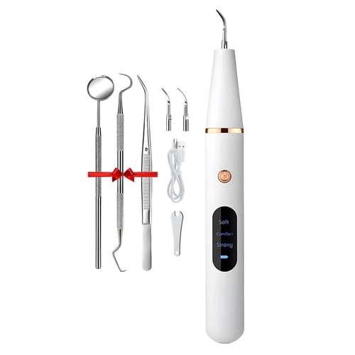 GZCW Ultrasonic Teeth Plaque Remover Portable Electric Dental Scaler USB Rechargeable Dental Calculus Removal Device Tartar Eliminator Teeth Cleaning Tools
