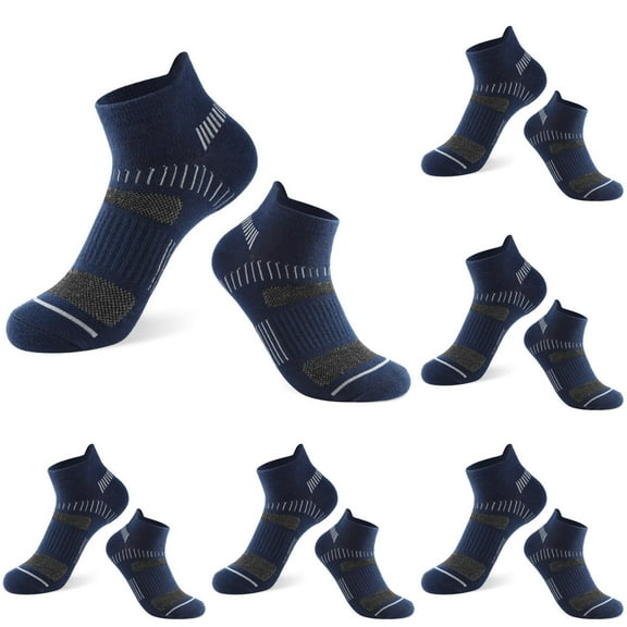 GZEFJRQM 6 Pairs Athletic Socks Mens Sweat Absorbing Sports Leisure Ankle Socks Cushioned Breathable Low Cut Tab with Arch Support Running Socks Clearance Sale Value Pack