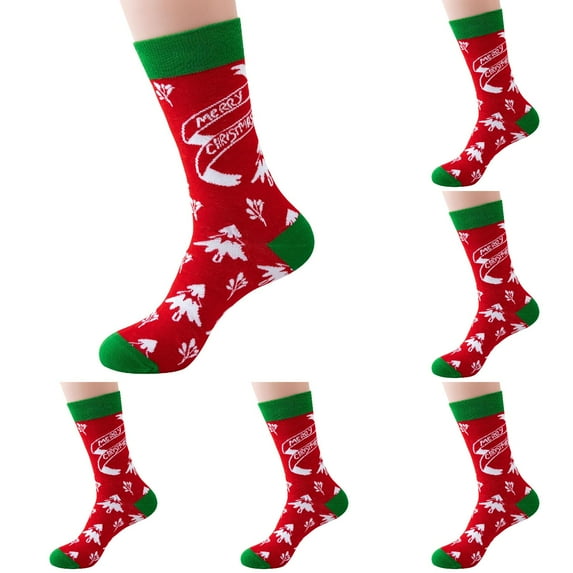 GZEFJRQM 6 Pairs Christmas Socks Adults Clearance Sale Holiday Xmas Socks Set Colorful Thick Slipper Socks for Women Men Non Slip Warm Fuzzy Socks Christmas Gifts