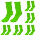 thumbnail image 1 of GZEFJRQM 6 Pairs Crew Socks Womens Vintage Knit Slouch Boot Socks Casual Solid Color Socks Lightweight Cotton Socks Thin Soft Breathable Dress Socks, 1 of 9
