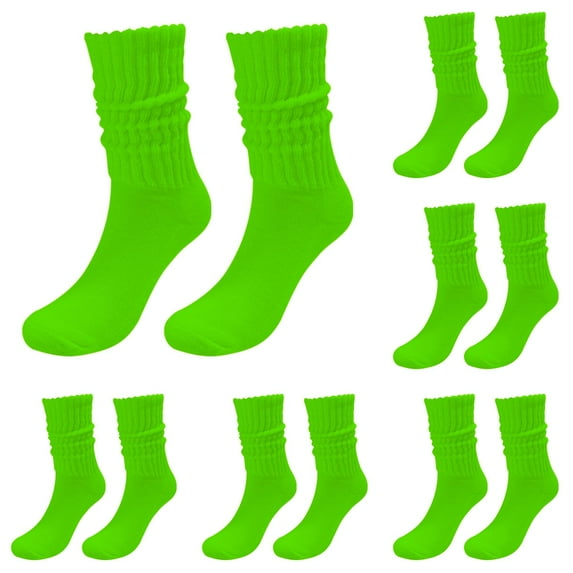 GZEFJRQM 6 Pairs Crew Socks Womens Vintage Knit Slouch Boot Socks Casual Solid Color Socks Lightweight Cotton Socks Thin Soft Breathable Dress Socks