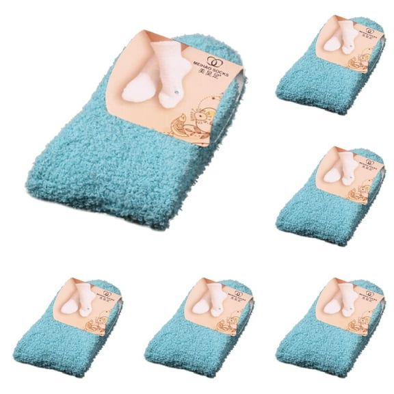 GZEFJRQM 6 Pairs Fluffy Socks Fuzzy Socks for Women Fleece Fluffy Cabin Plush Warm Sleep Soft Cozy Winter Adult Socks Bed Floor Socks Winter Pure Color Slipper Socks