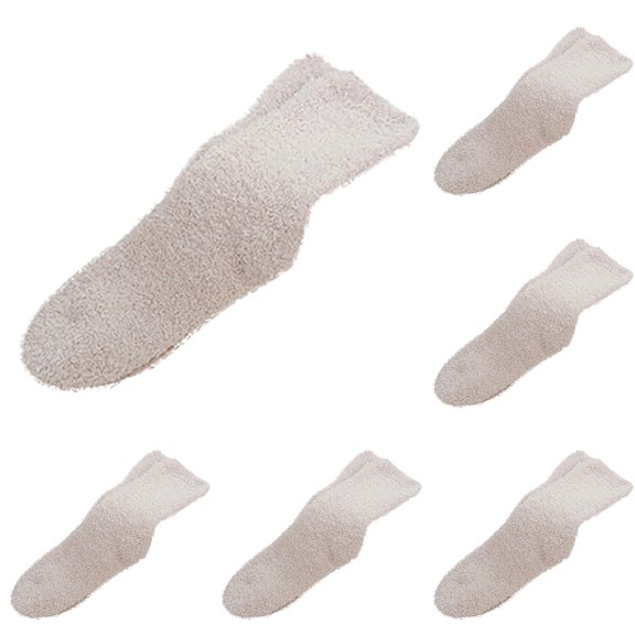 GZEFJRQM 6 Pairs Fluffy Socks Fuzzy Socks for Women Fleece Fluffy Cabin Plush Warm Sleep Soft Cozy Winter Adult Socks Bed Floor Socks Winter Pure Color Slipper Socks