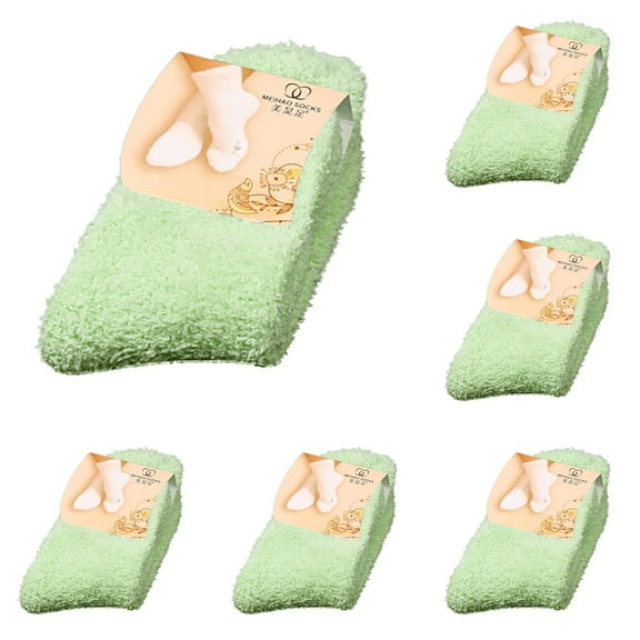 GZEFJRQM 6 Pairs Fluffy Socks Fuzzy Socks for Women Fleece Fluffy Cabin Plush Warm Sleep Soft Cozy Winter Adult Socks Bed Floor Socks Winter Pure Color Slipper Socks