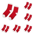 thumbnail image 1 of GZEFJRQM 6 Pairs Fluffy Socks Womens Casual Warm Winter Socks Red Green Color Block Soft Plush Christmas Socks Clearance Sale Cozy Socks Christmas Gifts, 1 of 7