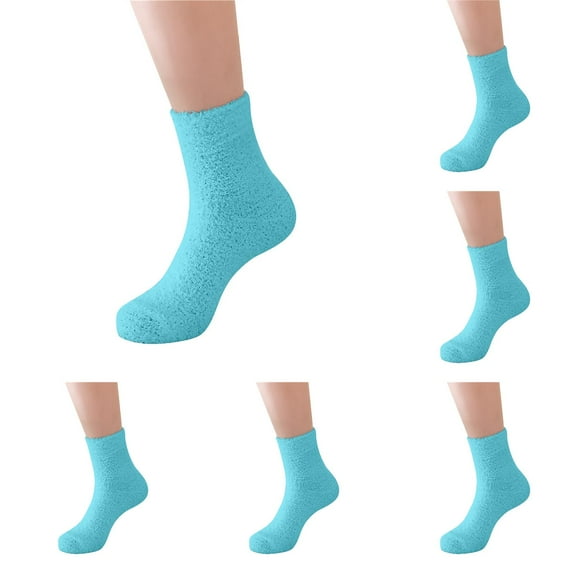 GZEFJRQM 6 Pairs Fuzzy Socks for Women Christmas Gifts Fluffy Cozy Plush Soft Slipper Socks for Fall Winter Warm Sleeping Home Socks Clearance Sale
