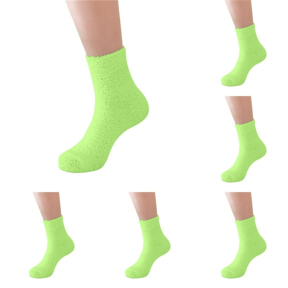 GZEFJRQM 6 Pairs Fuzzy Socks for Women Christmas Gifts Fluffy Cozy Plush Soft Slipper Socks for Fall Winter Warm Sleeping Home Socks Clearance Sale