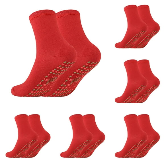 GZEFJRQM 6 Pairs Heated Socks Self-heating Comfortable Winter Warm Socks Self Heating Foot Warmer Socks, Comfortable and Breathable Thermal Circulation Self Heating Socks