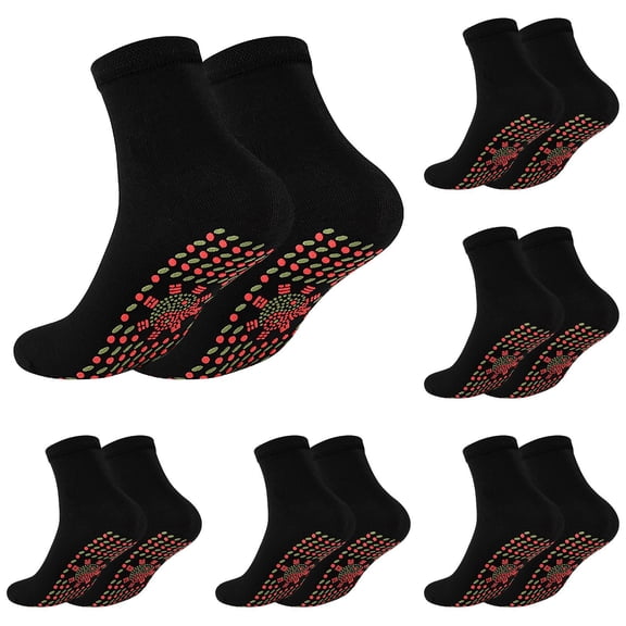 GZEFJRQM 6 Pairs Heated Socks Self-heating Comfortable Winter Warm Socks Self Heating Foot Warmer Socks, Comfortable and Breathable Thermal Circulation Self Heating Socks