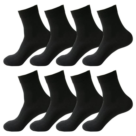 GZEFJRQM Athletic Socks Unisex Crew Socks Thin Loose Fit Soft Wide Stretchy Seamless Toe 4 Pairs Black Cooling Socks Black