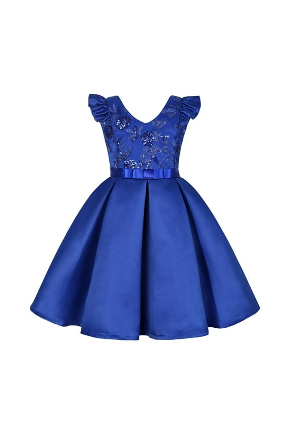 Church Dress Flowy Dress Long Baby Girl Christmas Outfit Baby Thanksgiving Outfits Elegant White Dress Funny Gift, Blue 3-4 Years