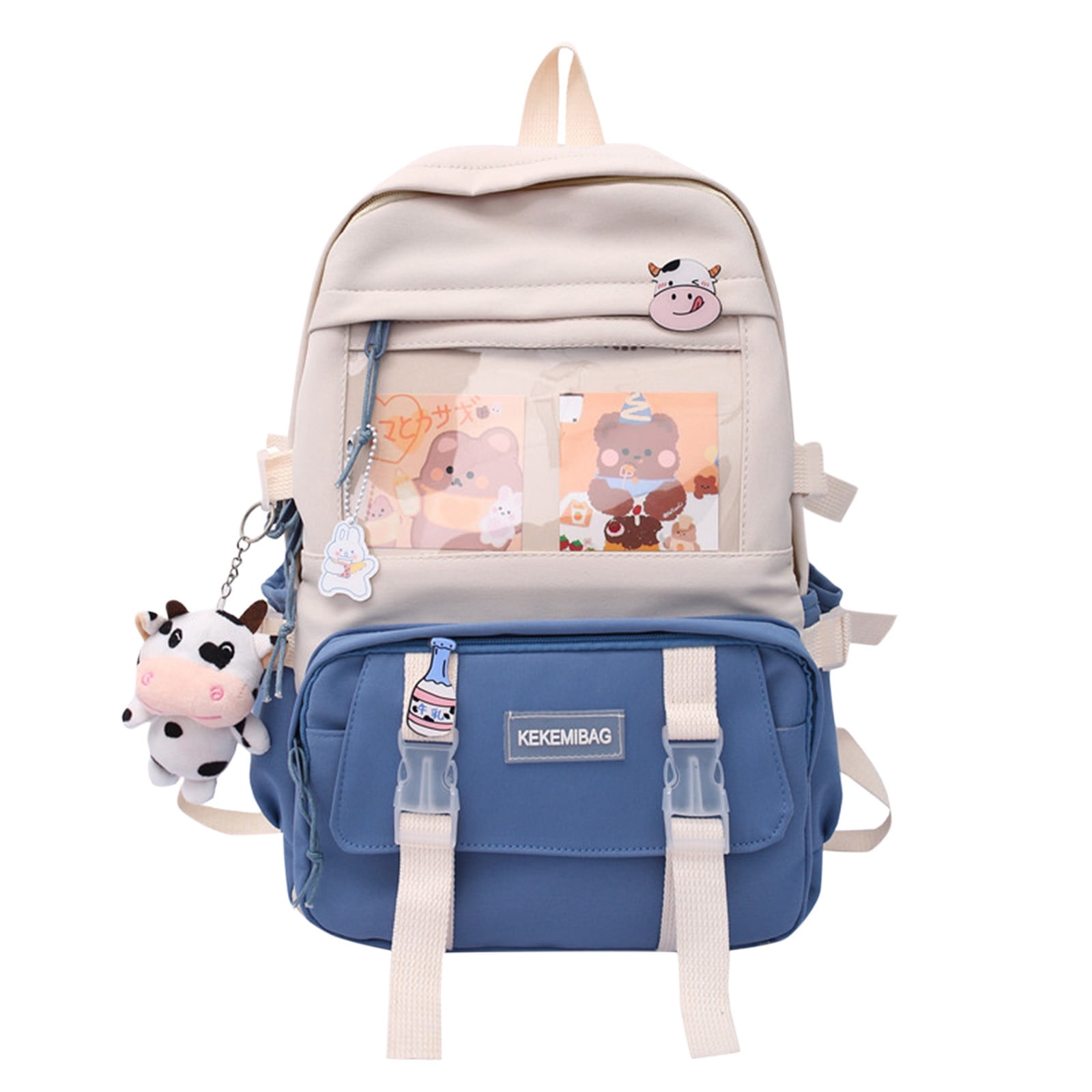 GZEFJRQM Cute Backpack for Girls College Double Shoulder Rucksack for Teen Girls School Bag Cute Student Bookbag Large Capacity Lovely Bag with Cute Hanging Ornament Walmart