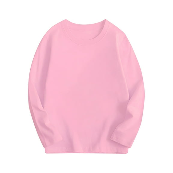 GZEFJRQM Girls Solid Color Sweatshirt Teen Girl Oversized Crewneck Sweatshirts Kids Casual Drop Shoulder Pullover Tops Trendy Sweatshirts for Kid