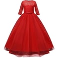 thumbnail image 1 of GZEFJRQM Girls Tiered Tulle Dress Kids Tutu Dress Ruffle Toddler Long Sleeve Fluffy Cute Party Ball Gowns Christmas Flower Girl Dresses, 1 of 9