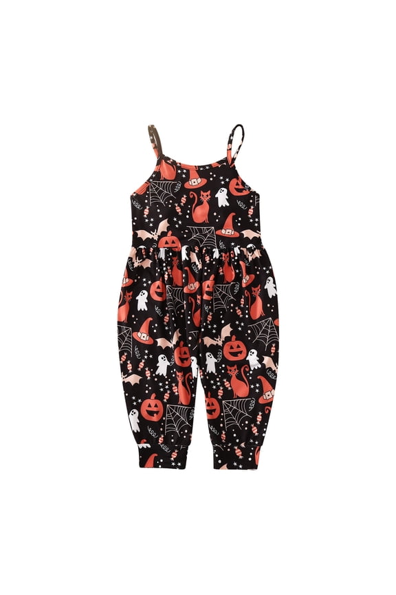 Halloween Overalls Toddler Girls Baby Toddler Boys Christmas Outfits Kids Cartoon Halloween Pumpkin Jumpsuit Strap Romper Outfits Girls Clothes 5t Outfits