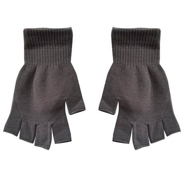 GZEFJRQM Knit Gloves Fingerless Gloves for Women Winter Knit Fingerless Mittens Solid Color Fashion Half Finger Warm Knitted Gloves