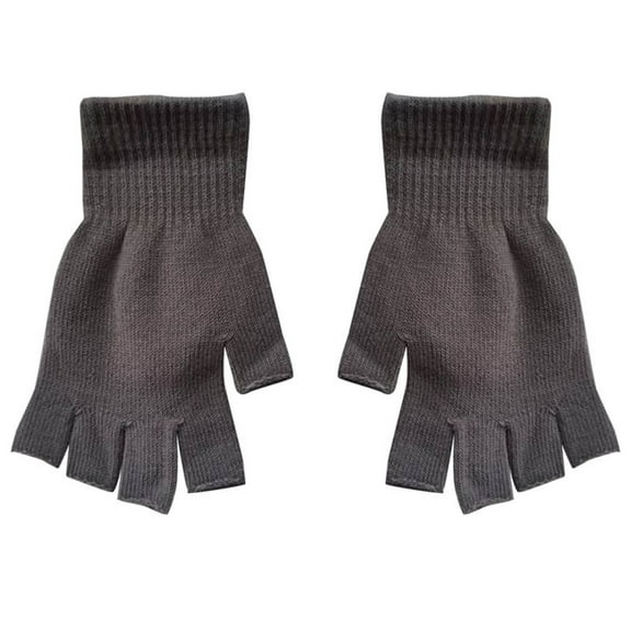 GZEFJRQM Knit Gloves Fingerless Gloves for Women Winter Knit Fingerless Mittens Solid Color Fashion Half Finger Warm Knitted Gloves
