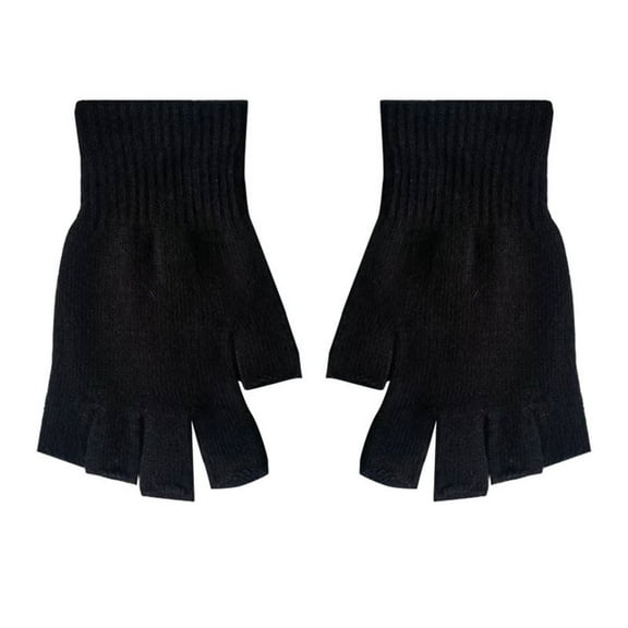 GZEFJRQM Knit Gloves Fingerless Gloves for Women Winter Knit Fingerless Mittens Solid Color Fashion Half Finger Warm Knitted Gloves