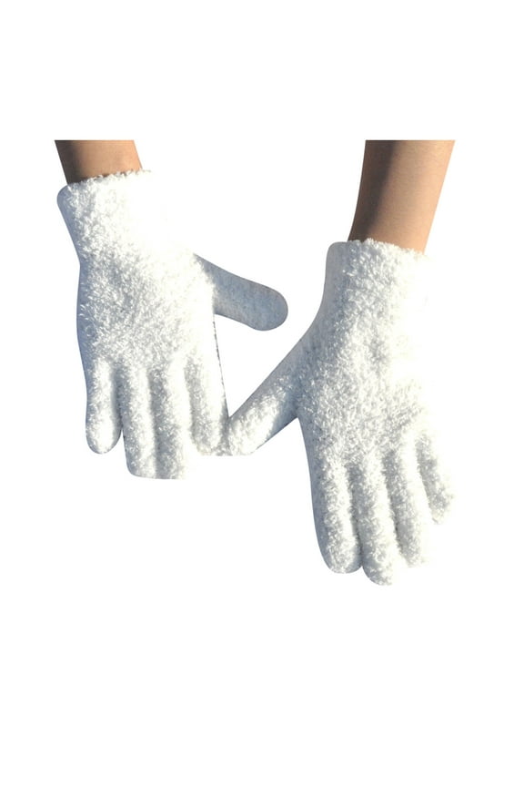 Knit Gloves Wool Magic Gloves Warm Knit Fleece Lined for Women Men Winter Thick Warm Cold Knitted Solid Color Velvet Gloves Stretchy Mittens Full Finger Gloves