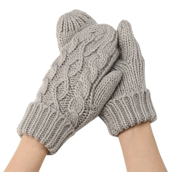 GZEFJRQM Knit Mittens for Womens Winter Gloves Windproof Elastic Texting Gloves Chunky Cable Knit Sherpasoft Mittens Thick Warm Gloves for Cold Weather