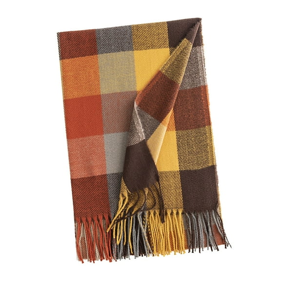 GZEFJRQM Plaid Scarf for Women Lightweight Fall Winter Scarfs Long Shawl Wrap Soft Warm Shawls and Wraps for Evening Dresses Coffee