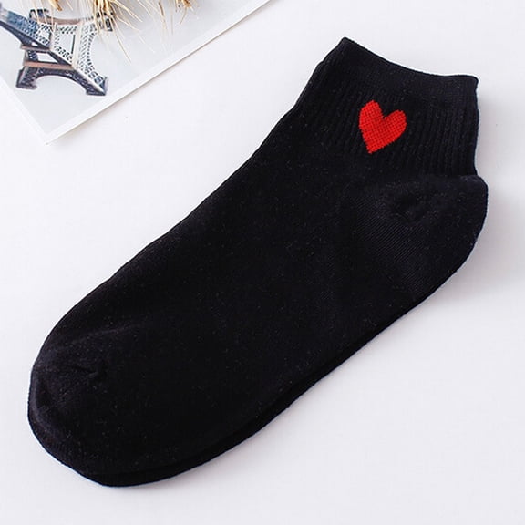 GZEFJRQM Women Heart-Shaped Fashion Skateboard Sock Comfortable Thin Non Binding Extra Wide Loose Top Cotton Lightweight Diabetic Socks