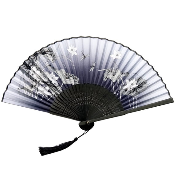Folding Fan Chinese Fan Hand Fans for Women Foldable Silk Bamboos Foldable Fan Hollowed Fringe Hand Fan Foldable Paper Fans for Wedding Dancing Party Home Decoration