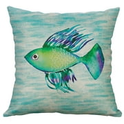 GZHCGSM Floral Throw Pillow 100% NEW 2019 Marine Life 60x60cm Linen Pillow Pillowcase Home Decorative for Sofa Living Room Outdoor Throw Pillow Cover