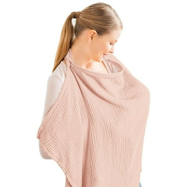 GZHCGSM Muslin Nursing Cover for Breastfeeding Breathable Cotton Nursing Cover With Rigid Hoop For Mom Nursing Apron Multipurpose Car Seat Canopy
