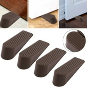 GZHCGSM Small Door Stopper Office Rubber Anti Slip Wedge Door Stopper Doorstops Protector Coffee Color 4pcs No Drilling Door Stop
