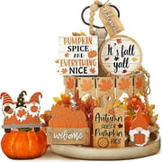 GZHCGSM Summer Centerpieces For Tables Fall Tiered Tray Decor Thanksgiving Home Decor Thanksgiving Fall Rustic Farmhouse Decor Thank You Rustic Modern Home Decorative