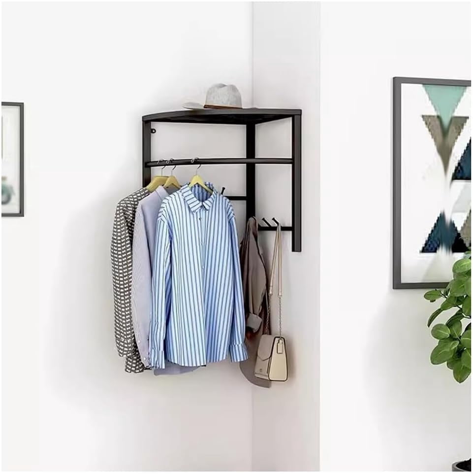 Assistant Rack GZHERVICES Corner Hanging Bar, Iron Wall Mounted Corner Clothing Rack ...