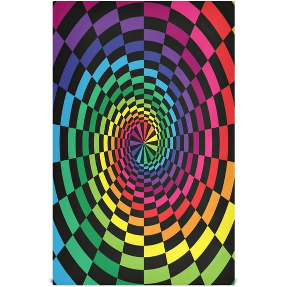 GZHJMY 1 Pack 3D Color Block Kitchen Towels, Soft Highly Absorbent Dish Towels Reusable Tea Towels Set, 28"x 18"