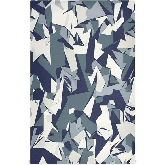 GZHJMY 1 Pack Blue Military Geometry Kitchen Towels, Soft Highly Absorbent Dish Towels Reusable Tea Towels Set, 28"x 18"