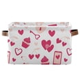 thumbnail image 1 of GZHJMY 1 Pack Cute Love Heart Letter Lock Phone Large Storage Basket,Valentine's Day Collapsible Toy Storage Box Waterproof Laundry Basket with Handle for Home Closets, Offices, Bedroom, 1 of 7