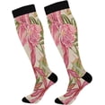 thumbnail image 1 of GZHJMY 1 Pair Flower Pattern Compression Socks for Women Men, Knee High Stocking for Running,Athletic,Medical, 1 of 7