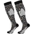 thumbnail image 1 of GZHJMY 1 Pair Sloth Compression Socks for Women Men, Knee High Stocking for Running,Athletic,Medical, 1 of 7