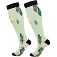 thumbnail image 1 of GZHJMY 1 Pair St. Patrick's Day Clover Compression Socks for Women Men, Knee High Stockings for Athletic Sports,Running,Travel, 1 of 7
