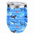 thumbnail image 1 of GZHJMY 1 Pcs Egg Cup, Blue Striped Whale 304 Stainless Steel Vacuum Insulated Cup, U-Shaped Red Wine Cup Eggshell Cup, 1 of 6