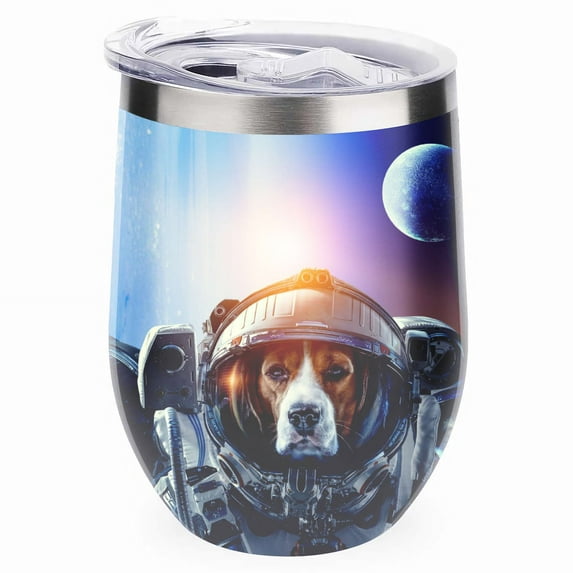 GZHJMY 1 Pcs Egg Cup, Outer Space Cat Dog Astronaut 304 Stainless Steel Vacuum Insulated Cup, U-Shaped Red Wine Cup Eggshell Cup