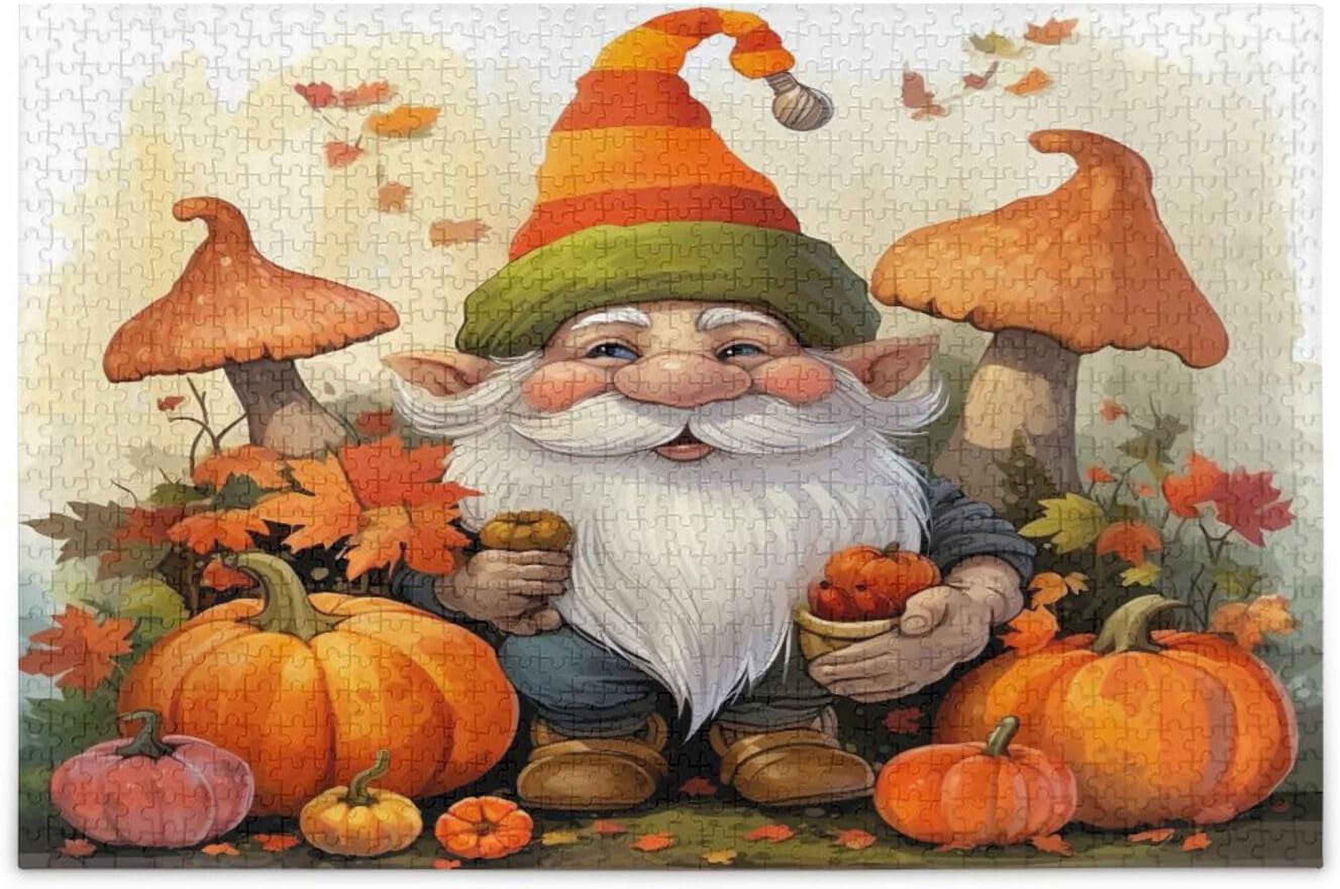1000-Piece Gnome's Celebration Jigsaw Puzzle - Challenging Festive Dessert Scene For Adults, Family Game Night