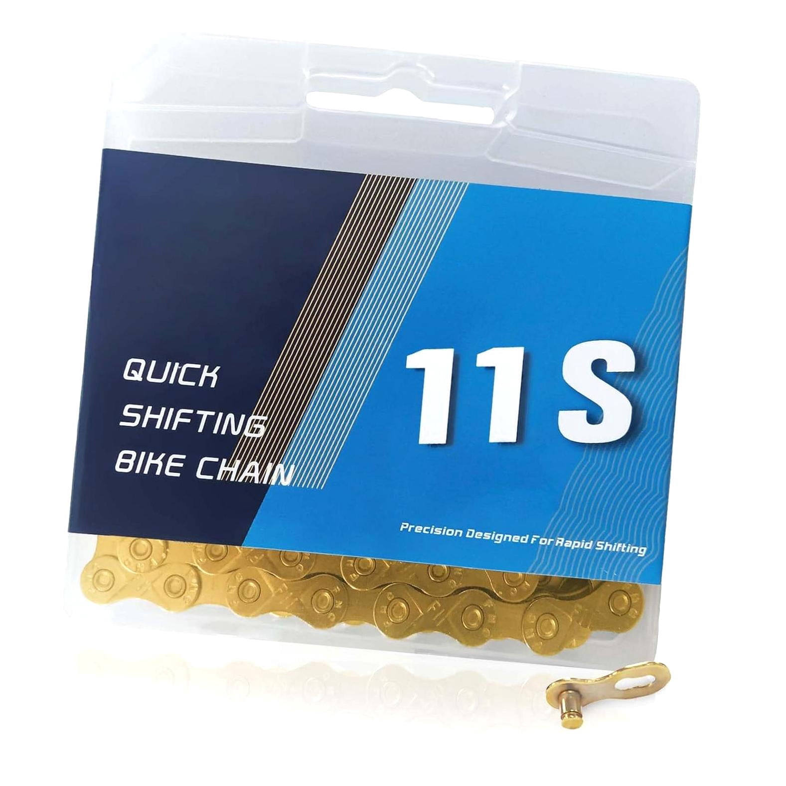 YBEKI Fietsketting 9/10/11/12-speed fietsketting 1/2 x 11/128 inch 116 schakels met 3 schakels en fietskettang (zilver 9 versnellingen