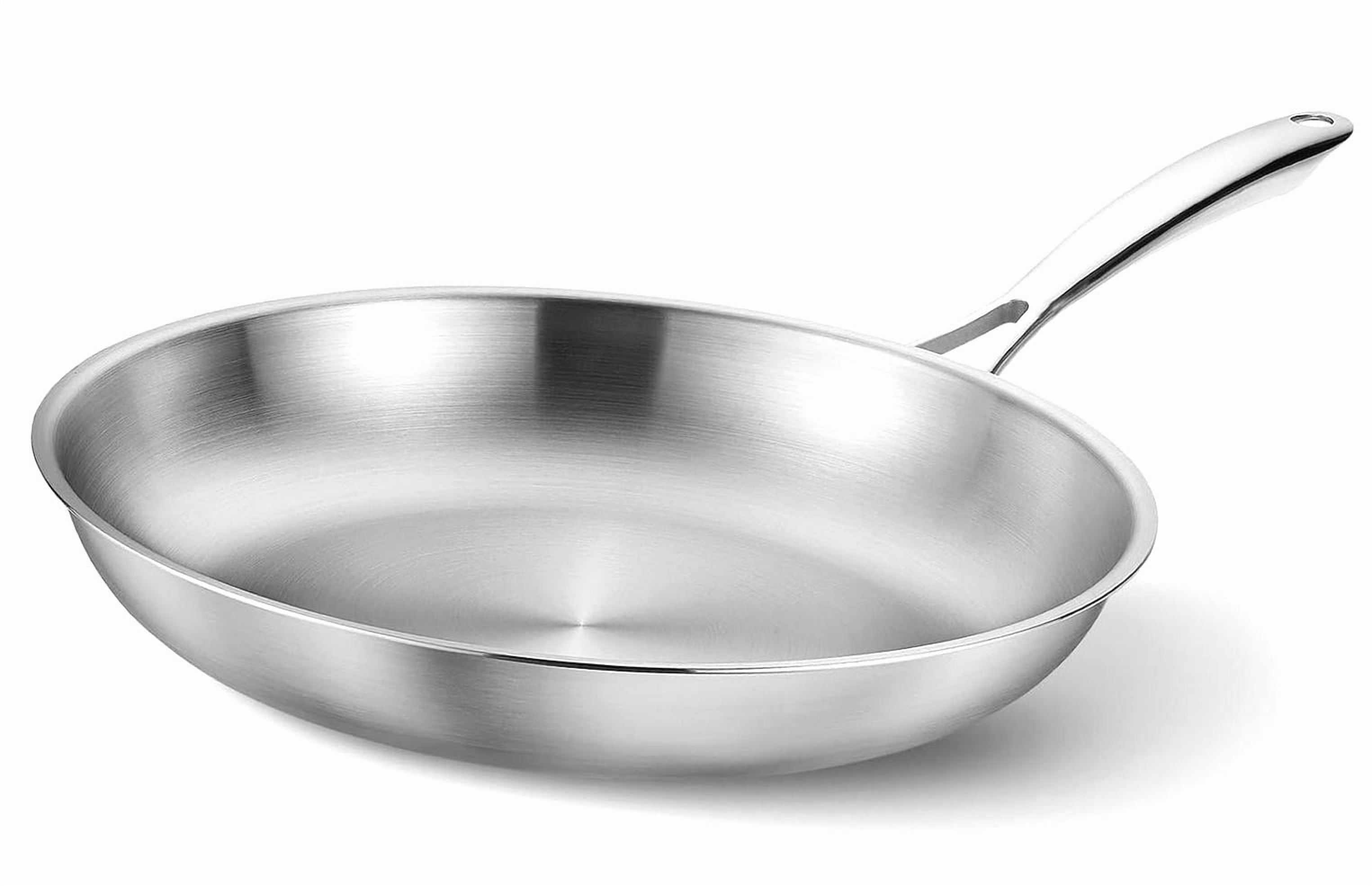 GZHJMY 12 Inch Tri-Ply Steel Pan, with induction cooktops, features a ...