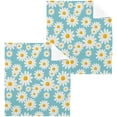 thumbnail image 1 of GZHJMY 12x12Inx4 Sets Reusable Soft Face Towel,Kitchen Hand Towel Bathroom Absorbent Towel,Gym Hotel Spa-Beautiful Little Daisies on Blue Background, 1 of 7