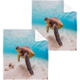 thumbnail image 1 of GZHJMY 12x12Inx4 Sets Reusable Soft Face Towel,Kitchen Hand Towel Bathroom Absorbent Towel,Gym Hotel Spa-Hawaiian Green Sea Turtle, 1 of 7