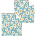 thumbnail image 1 of GZHJMY 12x12Inx6 Sets) Reusable Soft Face Towel,Kitchen Hand Towel Bathroom Absorbent Towel,Gym Hotel Spa-Beautiful Little Daisies on Blue Background, 1 of 7