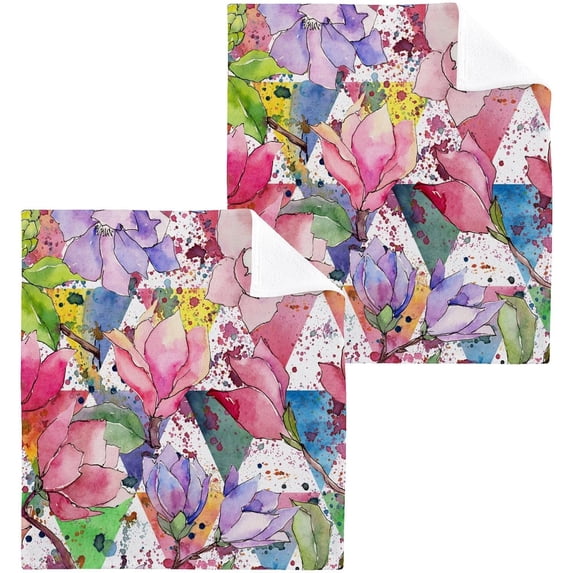 GZHJMY 12x12Inx6 Sets) Reusable Soft Face Towel,Kitchen Hand Towel Bathroom Absorbent Towel,Gym Hotel Spa-Watercolor Flowers